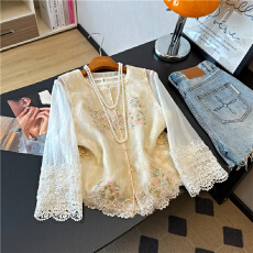 批发实拍新中式国风高端亮片绣花马甲2026<b class='q'>夏</b>季欧根纱拼花边气质百搭女