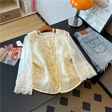 批发实拍新中式国风重工刺绣马甲女欧根纱薄软圆领无袖高级感时髦马甲