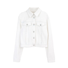 批发famouswang2025年【清冷牛仔】复古明线短款宽松休闲牛仔外套夹克