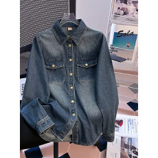 批发广州十三行高货爆款~薄款正肩夹克上衣软牛仔衬衫女春季2026新款