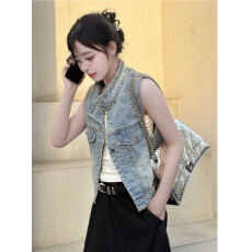 批发牛仔马甲女夏季新款时髦洋气减龄百搭无袖坎肩背心马夹外套ins潮