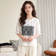 批发2026年新款高级感超好看短袖T恤女夏季时尚宽松洋气字母印花上衣