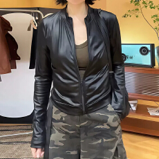 批发大码女装修身显瘦拉链开衫外套<b class='q'>韩版</b>通勤百搭时尚纯色立领夹克上衣