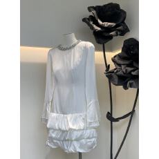 批发2025新款冬季缎面水钻领荷叶边亮面肌理+多层<b class='q'>花苞</b>名媛风小礼<b class='q'>裙</b>