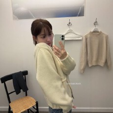 批发韩国<b class='q'>正品</b> nothingwritten1092201超细美利奴羊毛77% 高领针织开衫