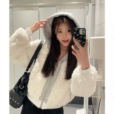 批发ARAR01 ‘羊羔绒卫衣’<b class='q'>街头</b>松弛保暖皮草卫衣棉服男女同款外套