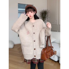 批发猫单【港岛日落】娜娜的孕期穿搭<b class='q'>孕妇装</b>可哺乳毛衣半裙套装送围巾