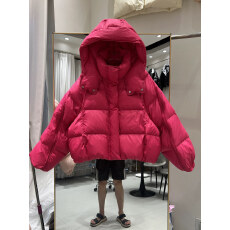 批发玫红色时尚短款<b class='q'>羽绒服</b><b class='q'>女</b>2025冬季新款宽松休闲小个子白鸭绒面包服