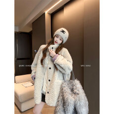 批发MRS SHAO气质羊羔毛西装外套女装<b class='q'>秋</b>冬2025新款休闲百搭设计师上衣
