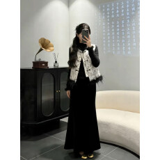 批发冬季穿搭一整套大码胖mm新中式提花外穿马甲