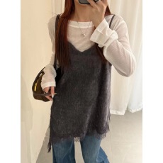 批发<b class='q'>蕾丝</b>拼接V领吊带斜边连衣裙女丝绒叠穿屁帘打底神器背心无袖长裙