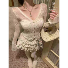 批发Catyears猫年 爱神丘比特~保暖纯欲蕾丝刺绣羽绒马甲+<b class='q'>丝绒</b>蛋糕裙