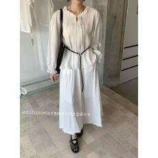 批发法式度假风系带衬衫半身裙<b class='q'>套装</b>女2026春季新款简约减龄<b class='q'>休闲</b>两件套
