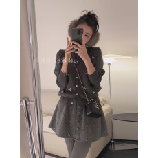 批发韩系慵懒风蝴蝶结刺绣针织开衫女春季2026新款独特超好看遮肉毛衣