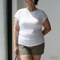 批发大码女装胖mm短袖圆领修身T恤300斤气质新款<b class='q'>中袖</b>高弹薄款打底衫