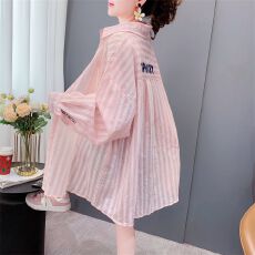 批发原版 2026新款春装夏季薄款韩版防晒衬衫女大码<b class='q'>时尚</b>口袋开衫外套