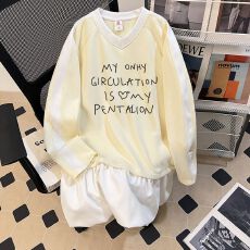 批发实拍 原版质量 2026春新款韩版中长款假两件印花卫衣褶皱裙女大码