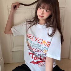 批发精梳纯棉230克 韩版宽松落肩印花短袖T恤夏季上衣设计感小众<b class='q'>街头</b>