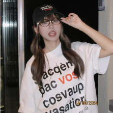 批发精梳纯棉230克 韩版宽松落肩印花短袖T恤夏季上衣设计感小众<b class='q'>街头</b>