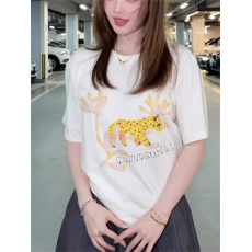 批发精梳纯棉230克 韩版宽松落肩印花短袖T恤夏季上衣设计感小众<b class='q'>街头</b>