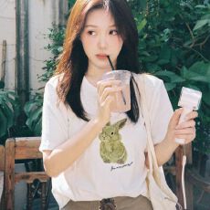 批发精梳纯棉230克 韩版宽松落肩印花短袖T恤夏季上衣设计感小众<b class='q'>街头</b>