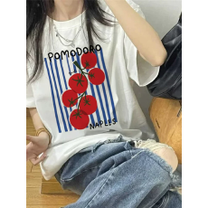 批发精梳纯棉230克 韩版宽松落肩印花短袖T恤夏季上衣设计感小众<b class='q'>街头</b>