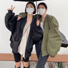 批发<b class='q'>韩国</b>chic早春装百搭薄款复古立领休闲宽松棒球服工装夹克衫外套女