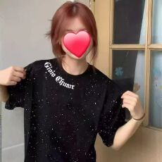 批发精梳纯棉230克韩版纯棉宽松落肩印花短袖T恤夏上衣设计感小众<b class='q'>街头</b>