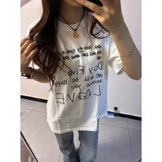 批发精梳纯棉230克韩版纯棉宽松落肩印花短袖T恤夏上衣设计感小众<b class='q'>街头</b>