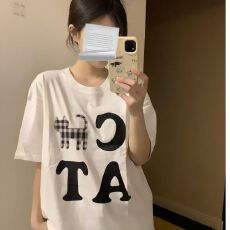 批发精梳纯棉230克韩版纯棉宽松落肩印花短袖T恤夏上衣设计感小众<b class='q'>街头</b>