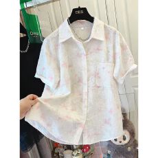 批发实拍 原版质量 大码韩版韩系开衫polo领衬衫女夏季薄款宽松防晒衣