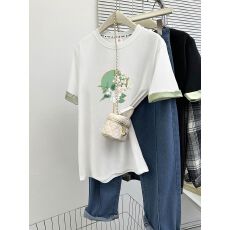 批发实拍 大码<b class='q'>女装</b> 潮牌棉后包领2026年夏季新款新中式短袖t恤女韩版