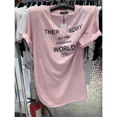 批发<b class='q'>外贸</b>2026夏季韩系宽松新款时尚洋气侧开叉v领垫肩短袖t恤中长款女