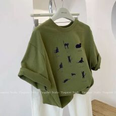 批发原版 <b class='q'>外贸</b>撤回尾货***捡漏 男女情侣新款韩版纯棉印花短袖T恤上衣