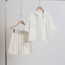 批发2026夏季新款网红显瘦减龄高级时尚休闲<b class='q'>运动</b>跑步白色短袖套装裤<b class='q'>女</b>