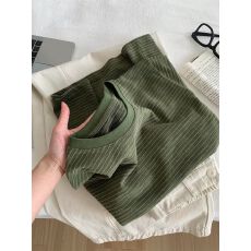 批发胖mm<b class='q'>大码</b><b class='q'>女装</b><b class='q'>韩版</b>韩系高级感墨绿提花条纹短袖女<b class='q'>韩版</b>夏T恤上衣潮
