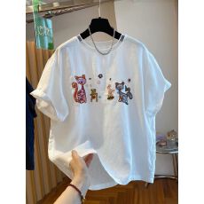 批发胖mm大码韩版韩系时尚刺绣短袖<b class='q'>t</b><b class='q'>恤</b>女2026新款宽松独特洋气上衣夏