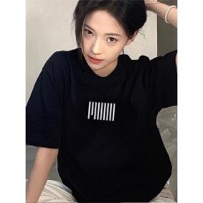 批发精梳纯棉230克纯棉宽松落肩印花短袖T恤夏上衣设计感小众<b class='q'>街头</b>大码