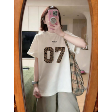 批发精梳纯棉230克纯棉宽松落肩印花短袖T恤夏上衣设计感小众<b class='q'>街头</b>大码