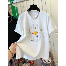 批发实拍 大码<b class='q'>女装</b>潮牌棉满天星爆款休闲短袖t恤女夏季上衣胖mm300斤