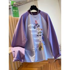 批发韩系百搭休闲纯棉长袖t恤女2026新款插肩袖上衣秋大码胖mm300斤