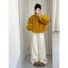 批发小众不撞款纯色拉链长袖短款<b class='q'>外套</b>女装秋冬季休闲百搭下摆抽褶上衣