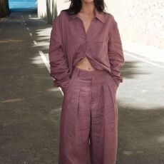 批发老钱风时尚套装女2026年夏新款松弛感气质高端衬衫阔腿裤两件套