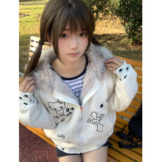 批发新品超好看高级感甜美风常规款长袖<b class='q'>外套</b>拉链式开衫常规款<b class='q'>上衣</b>女装