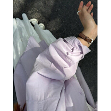 批发2026新款春秋法式气质紫色<b class='q'>衬衫</b><b class='q'>外套</b>女装夏季薄款长袖防晒<b class='q'>衬衫</b>上衣