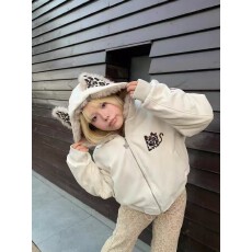 批发夹棉 麂皮绒 原版面料  豹纹设计感常规百搭流行长袖加厚宽松外套