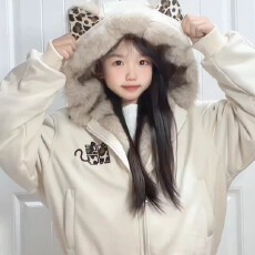 批发夹棉 麂皮绒 原版面料  宽松版型超好看流行款<b class='q'>甜美</b>学院风常规外套