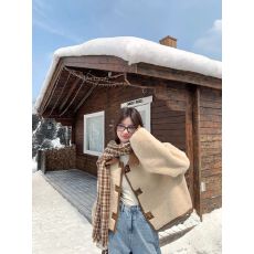 批发双面穿皮毛一体羊羔毛外套女秋冬<b class='q'>新款</b>复古加厚宽松短款麂皮绒上衣