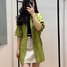 纯棉无口袋10个色牛油果绿百搭款长袖超好看衬衫宽松春夏款