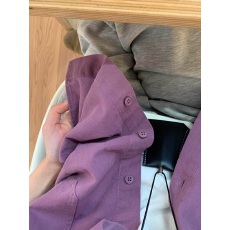 批发【纯棉有口袋13个色】紫色超好看百搭款<b class='q'>女</b>士防晒纯棉<b class='q'>衬衫</b>春必备款